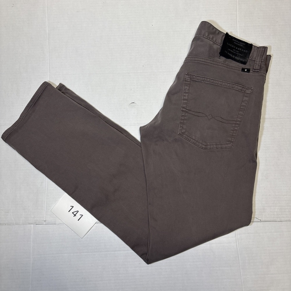Lucky Brand 221 Straight Jeans Mens 31x32 Gray Magnet City Stretch Denim 141